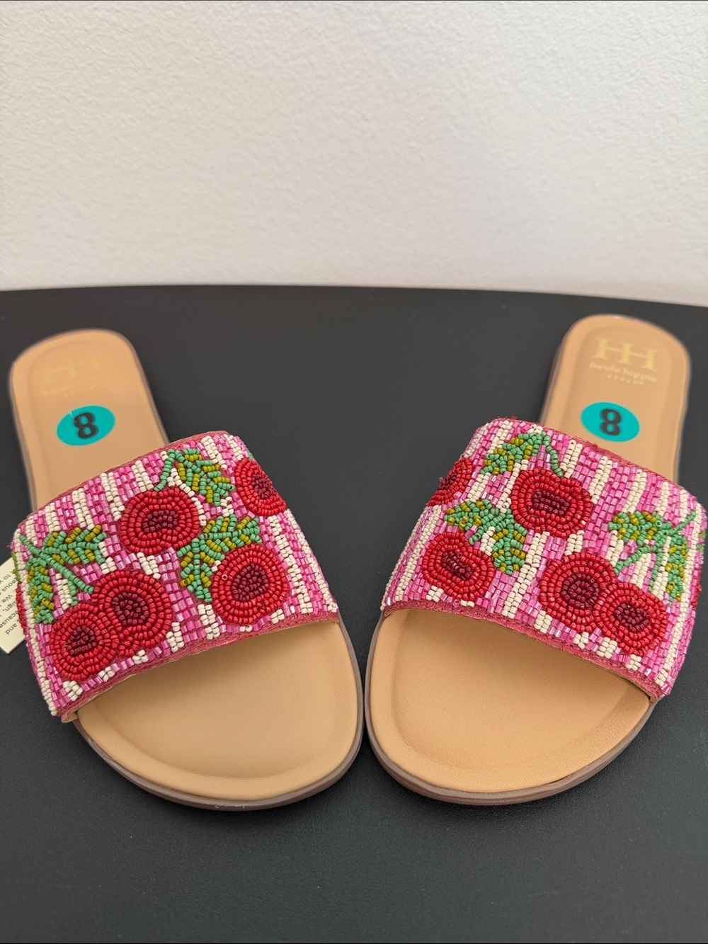 Haute Hippie | Cherry Beaded Slide Sandals 🍒